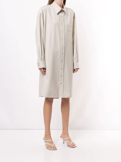 Kwaidan Editions Oversized Shirt Dress In Neutrals