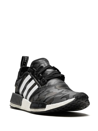 Adidas Originals X Bape Nmd_r1 "black Camo" Sneakers In Black