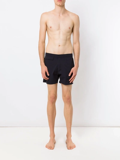 Shop Amir Slama Mid-rise Swim Shorts In Black