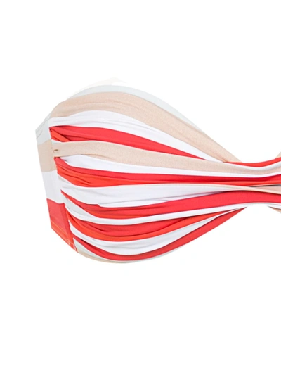 Shop Amir Slama Striped Bikini In Red