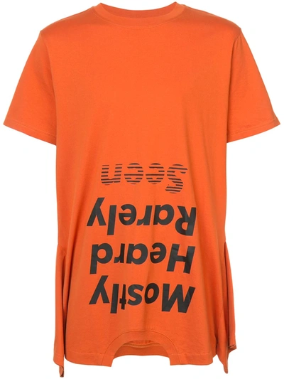 Shop Mostly Heard Rarely Seen Upside Down Logo T-shirt In Orange