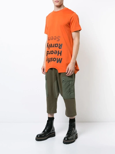 Shop Mostly Heard Rarely Seen Upside Down Logo T-shirt In Orange