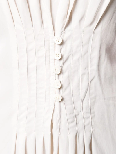 Shop Marni Button Front Drawstring Dress In Neutrals