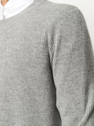 Shop Brunello Cucinelli Ribbed-knit Cashmere Jumper In Grey