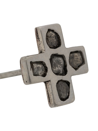 Shop Parts Of Four Plus Mega Pavé 12mm Earring In Silver