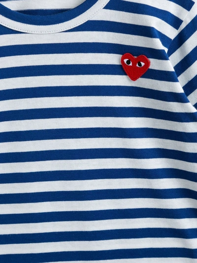 Shop Comme Des Garçons Striped T-shirt In Blue