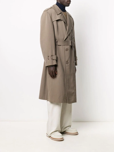 Pre-owned A.n.g.e.l.o. Vintage Cult 1950s Double-breasted Trench Coat In Neutrals