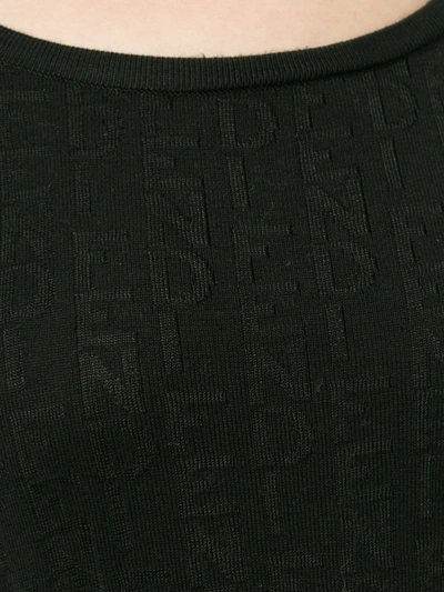 Pre-owned Fendi 1990s Logo-intarsia Jumper In Black