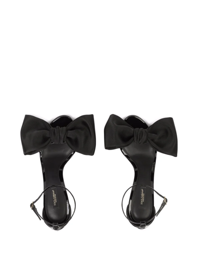 Dolce & Gabbana 105mm Keira Patent Leather Sandals In Schwarz