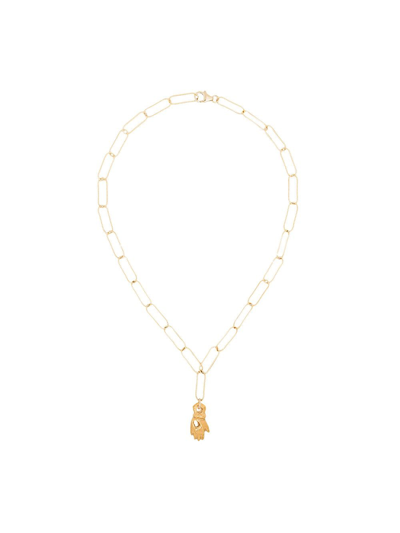 Shop Alighieri 24kt Gold-plated Hand Of Protection Necklace