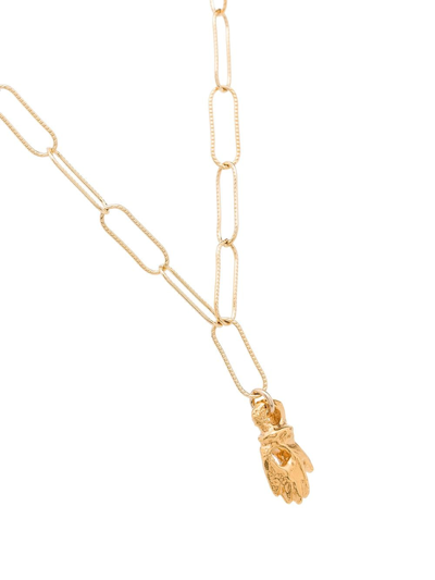 Shop Alighieri 24kt Gold-plated Hand Of Protection Necklace