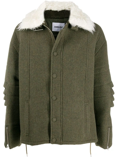 Shop Ambush Textured Collar Coat In Green