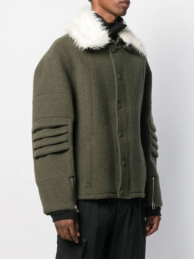 Shop Ambush Textured Collar Coat In Green