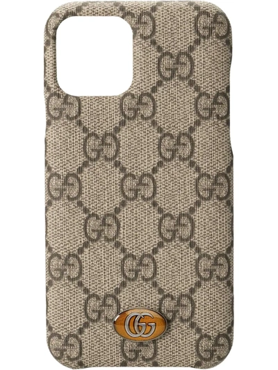 Shop Gucci Ophidia Gg Supreme Iphone 11 Pro Case In Neutrals