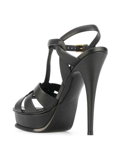 Shop Saint Laurent Tribute 150mm Sandals In Black