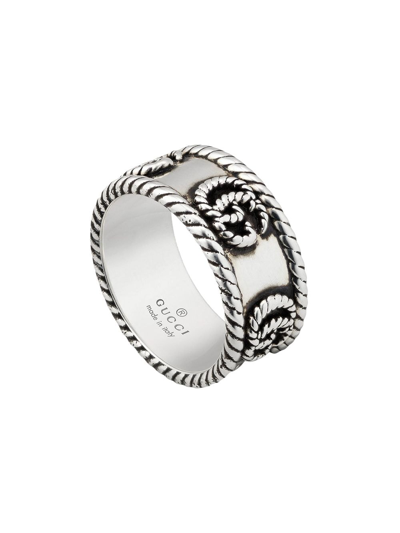 Shop Gucci Sterling Silver Gg Marmont Ring
