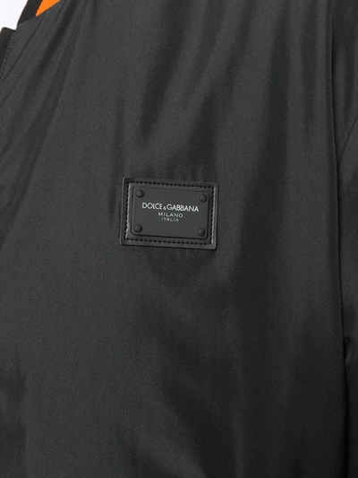 Shop Dolce & Gabbana Logo Plaque Bomber Jacket In Black