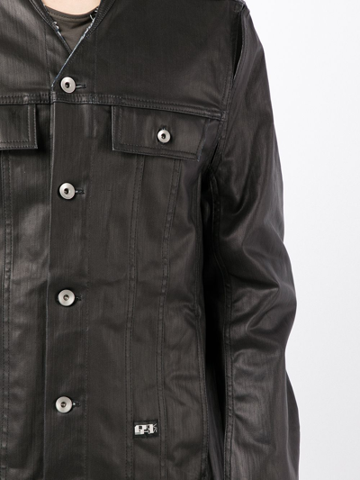 Shop Rick Owens Drkshdw Buttoned-up Leather Jacket In Black