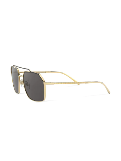 Shop Dolce & Gabbana Pilot-frame Sunglasses In Brown
