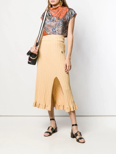 Shop Chloé Tube Skirt In Yellow