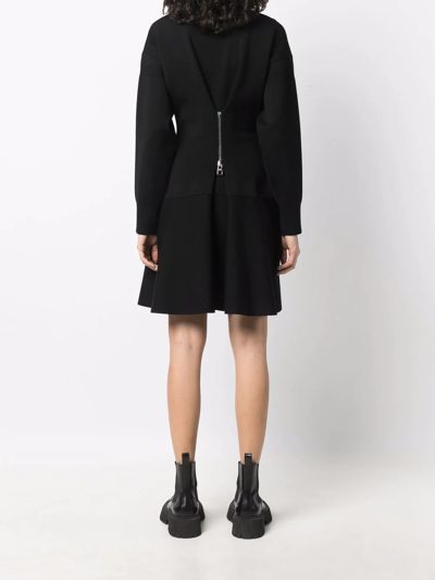 Alexander Mcqueen Zip-detail Flared Dress In Schwarz
