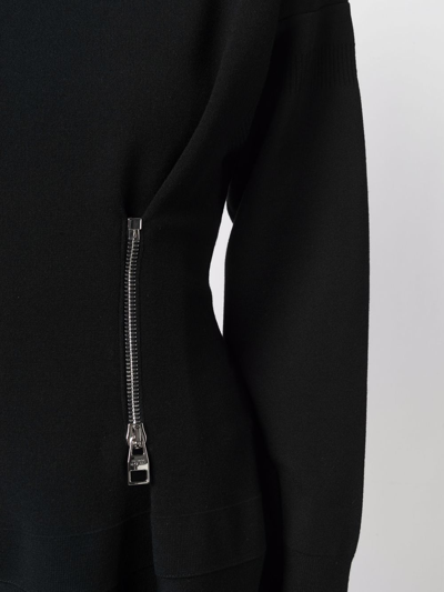 Alexander Mcqueen Zip-detail Flared Dress In Schwarz