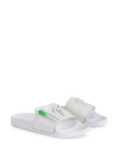 Giuseppe Zanotti Brett Logo Slides In Weiss