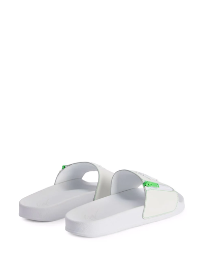 Giuseppe Zanotti Brett Logo Slides In Weiss