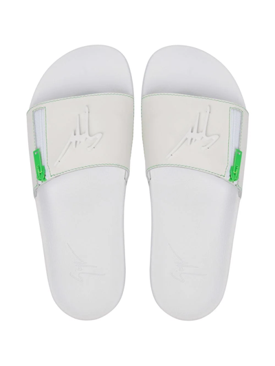 Giuseppe Zanotti Brett Logo Slides In Weiss