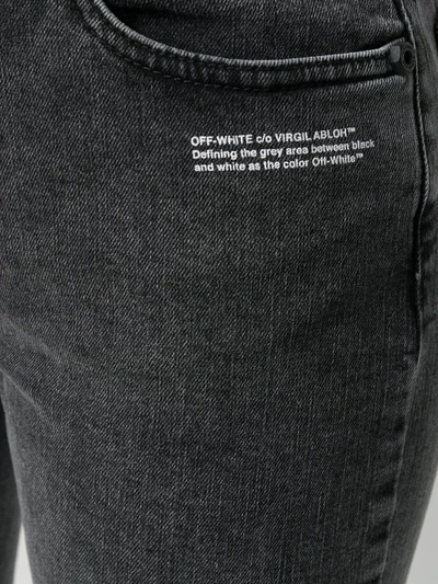 Shop Off-white Logo-print Skinny Jeans In Black