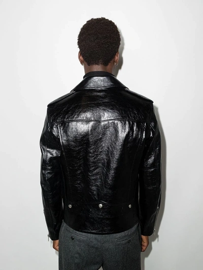 Saint Laurent Lamb Leather Jacket With Cupro Lining In Black