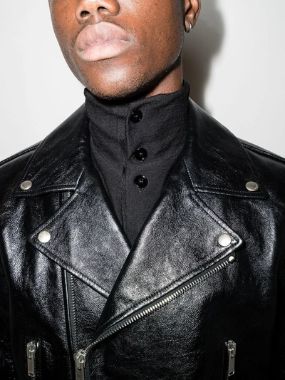 Saint Laurent Lamb Leather Jacket With Cupro Lining In Black
