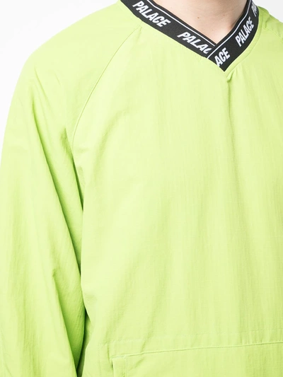 Shop Palace Aslan Shell Logo-trim Overshirt In Green