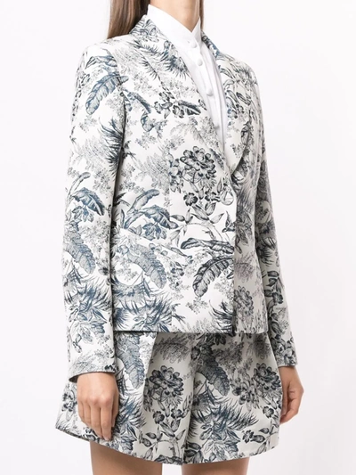 Shop Erdem Floral-print Single Breasted Blazer In White