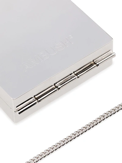 AMBUSH METALLIC SILVER CARD CASE NECKLACE - 银色