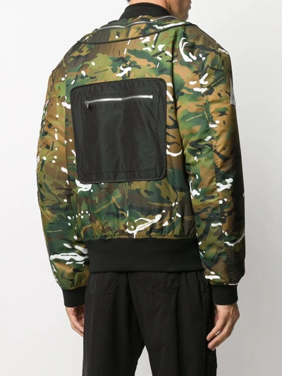 Shop Heron Preston Camouflage-print Bomber Jacket In Green