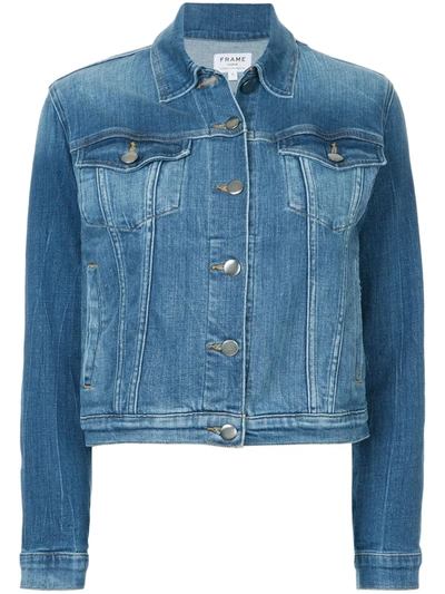 Shop Frame Le Vintage Jacket In Blue