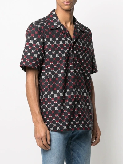 Shop Dolce & Gabbana Buttoned-up Graphic-print Shirt In Black