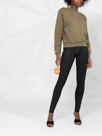 Philipp Plein Leopard-trimmed Skinny Jeans In Black
