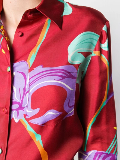 Shop La Doublej X Mantero Boy Floral Print Shirt In Red