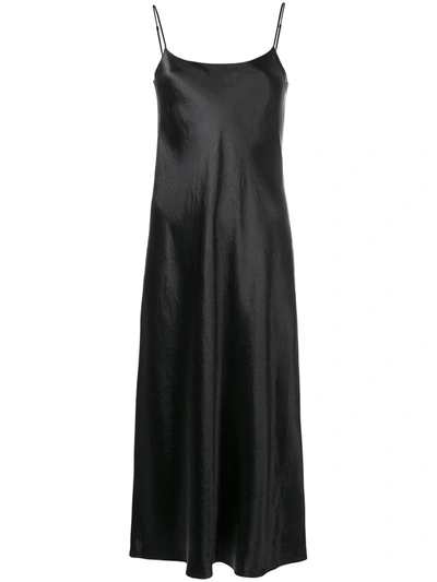 Shop Vince Slip Midi Dress In Black