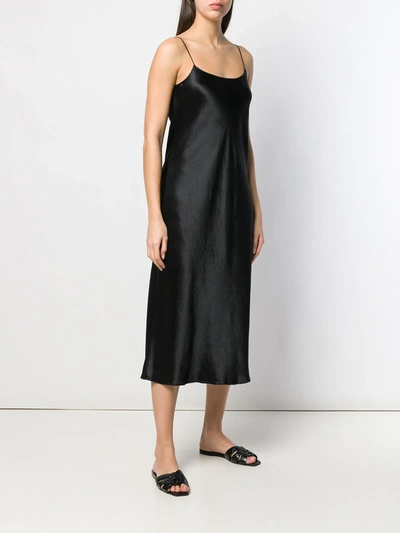 Vince Hammered Satin Slip Dress In Black
