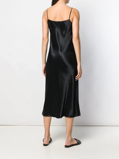 Vince Hammered Satin Slip Dress In Black