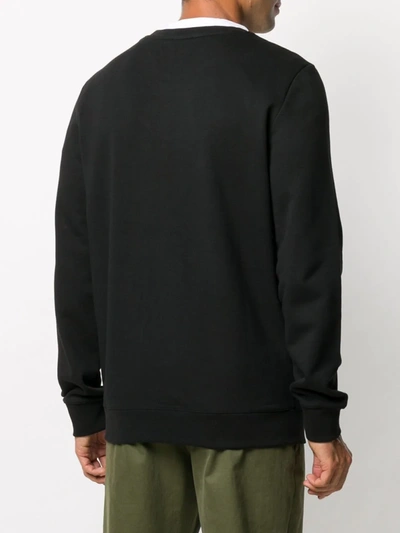 Shop Apc Logo-print Crew Neck Sweatshirt In Black