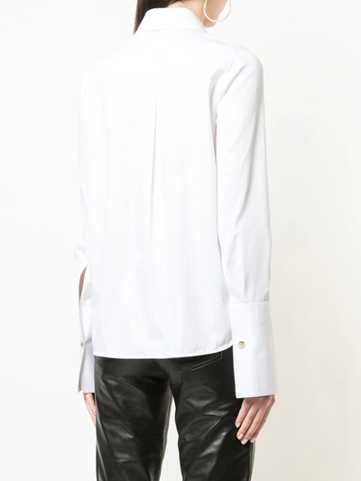Shop Khaite Contrast Stitch Shirt In White