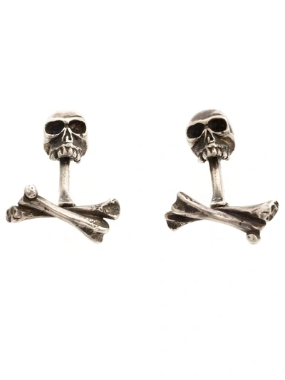 Shop Werkstatt:münchen Skull Sterling-silver Cufflinks