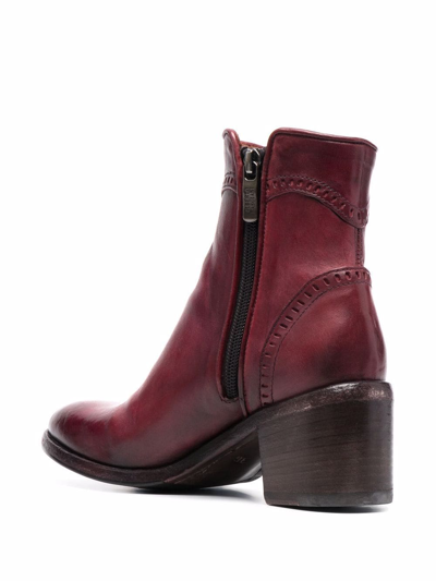 Shop Alberto Fasciani 60mm Leather Ankle Boots In Red