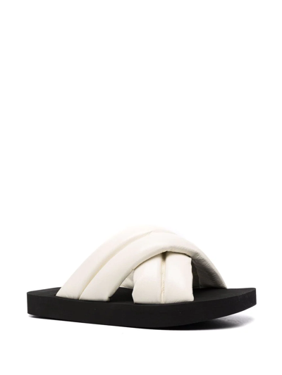 Shop Proenza Schouler Padded Crossover-strap Slides In White
