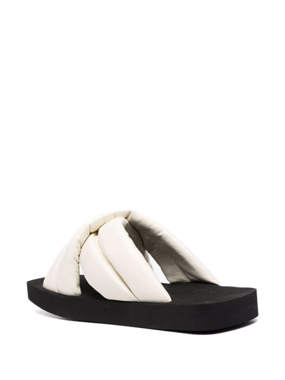 Shop Proenza Schouler Padded Crossover-strap Slides In White