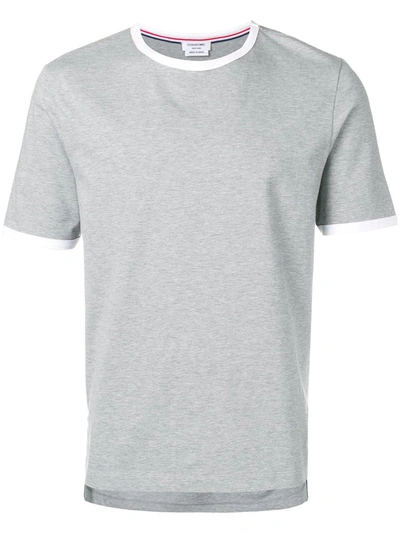 Shop Thom Browne Ringer T-shirt In Grey